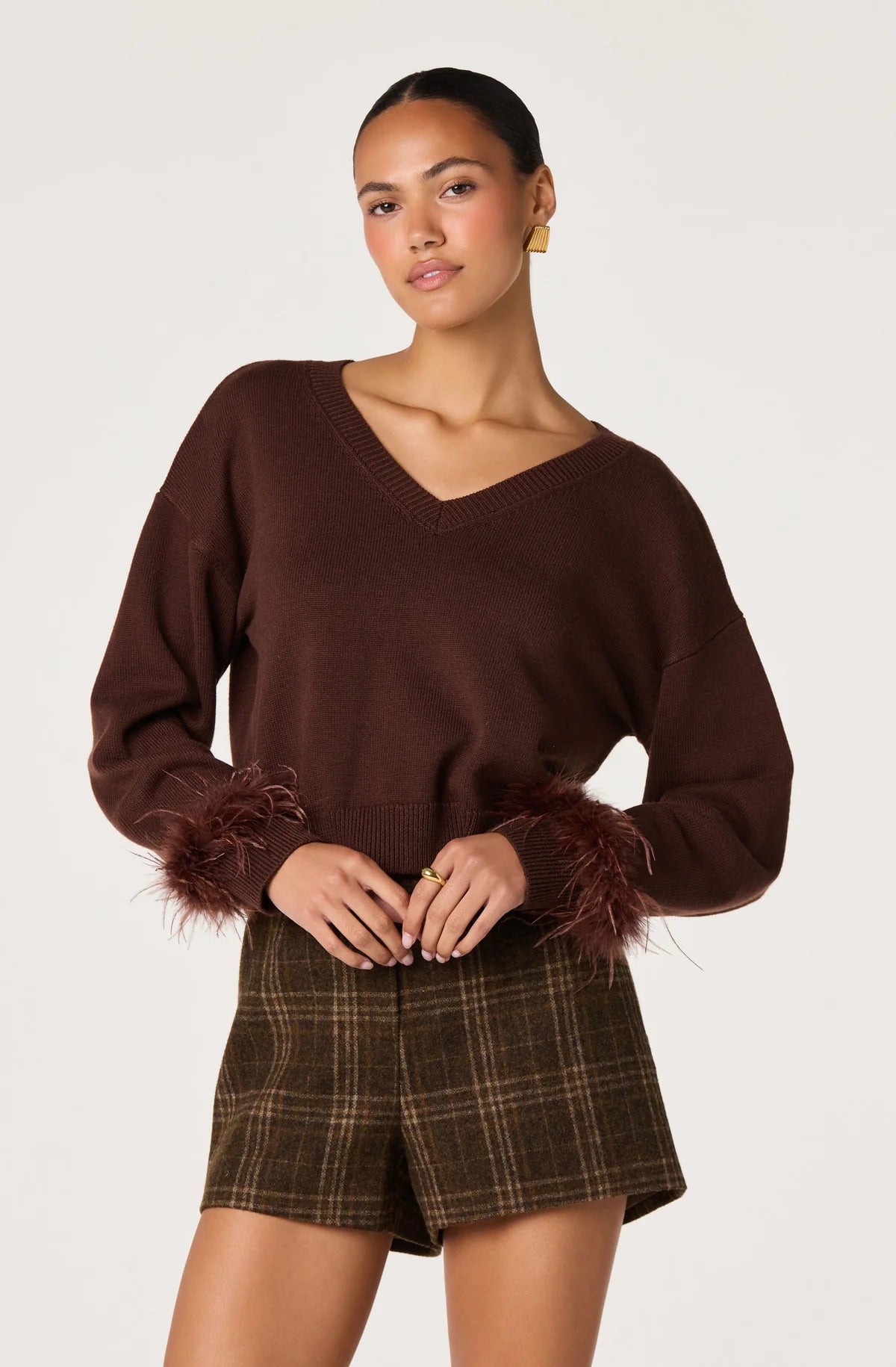 Tianna Feather Cuff Sweater