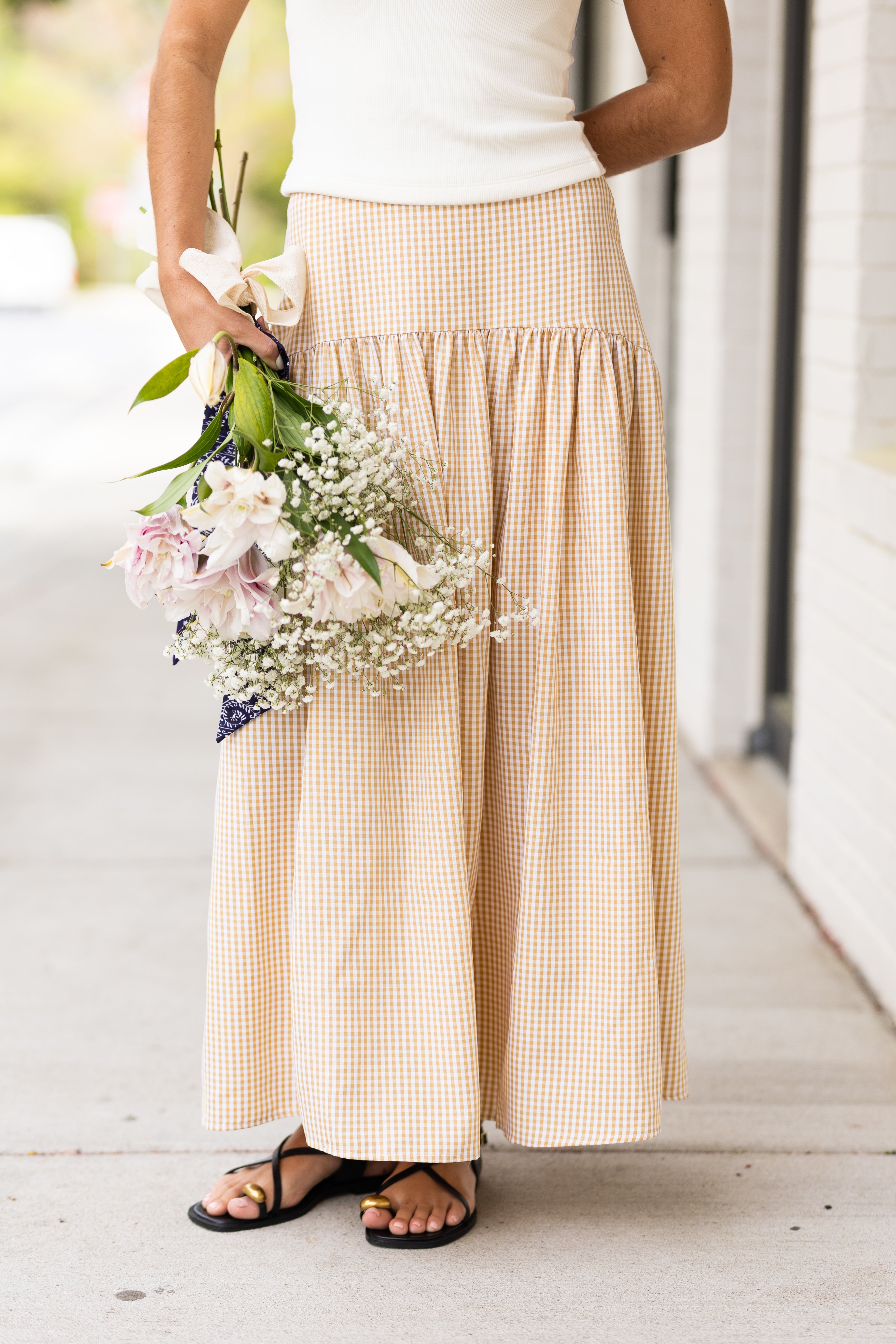 Pre-Order Cassie Curved Maxi Skirt (Ships by 8/20)