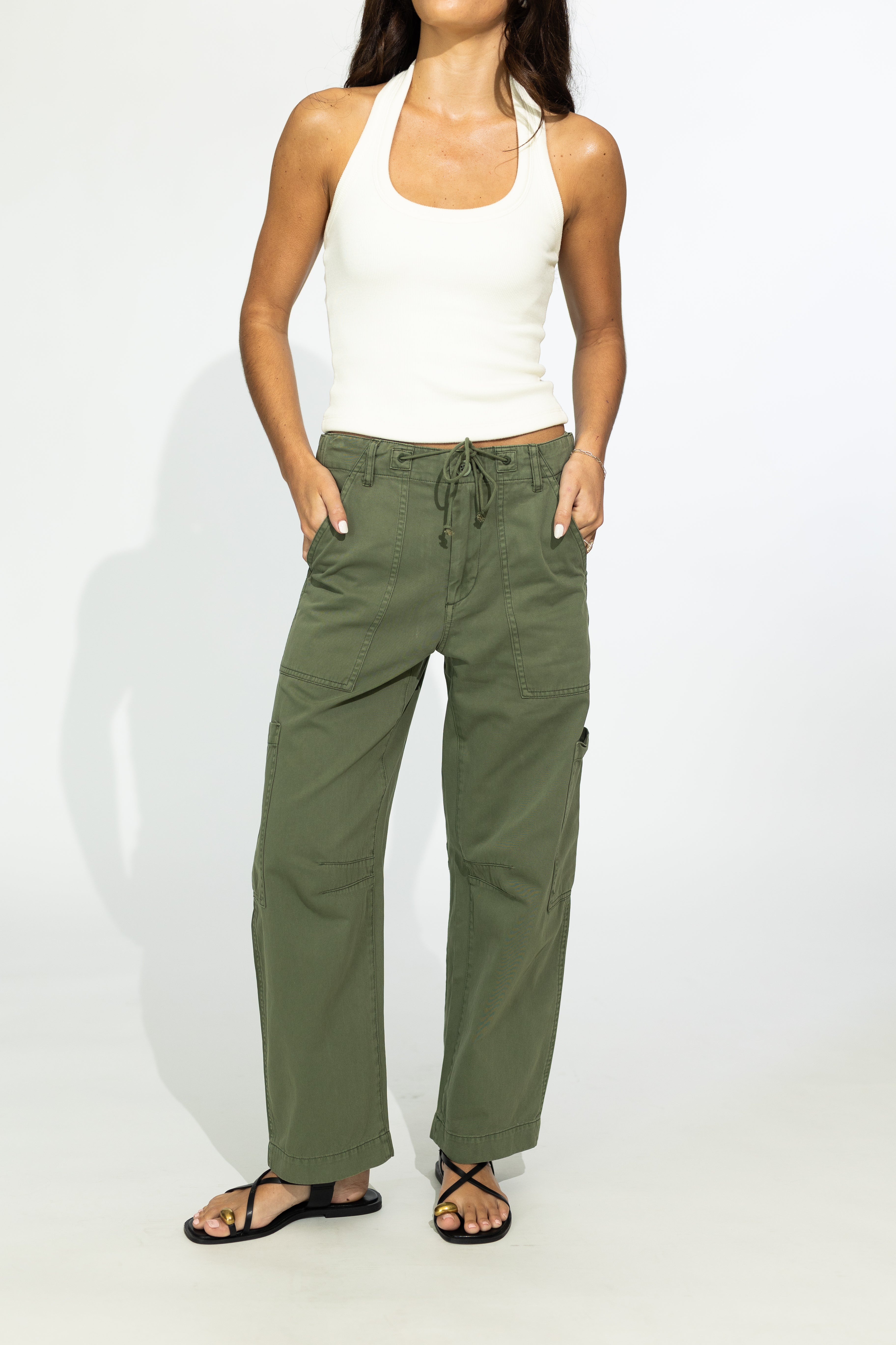 Sabrina Curved Utility Pants - Meadow