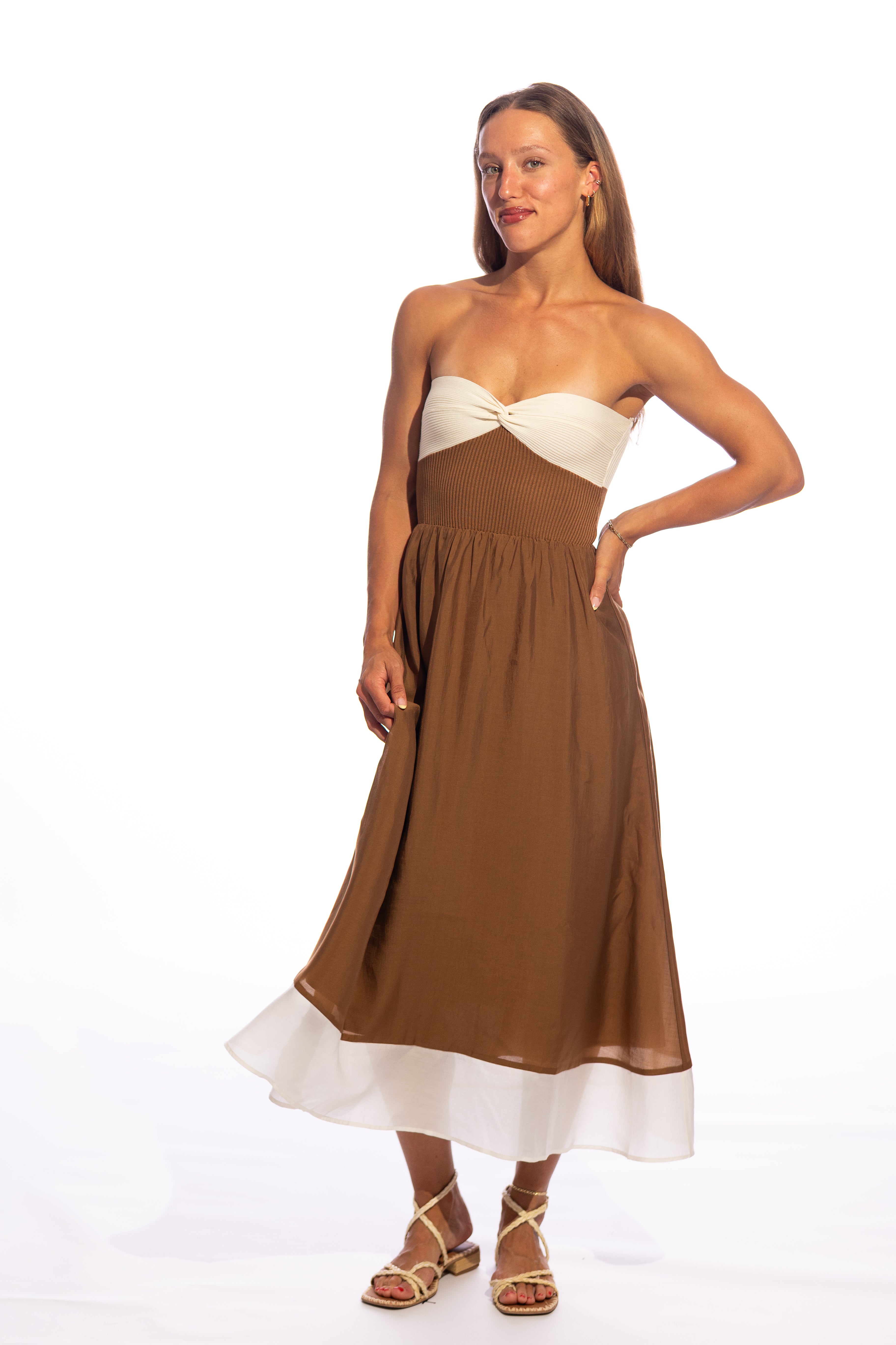 Suki Strapless Front Twist Dress