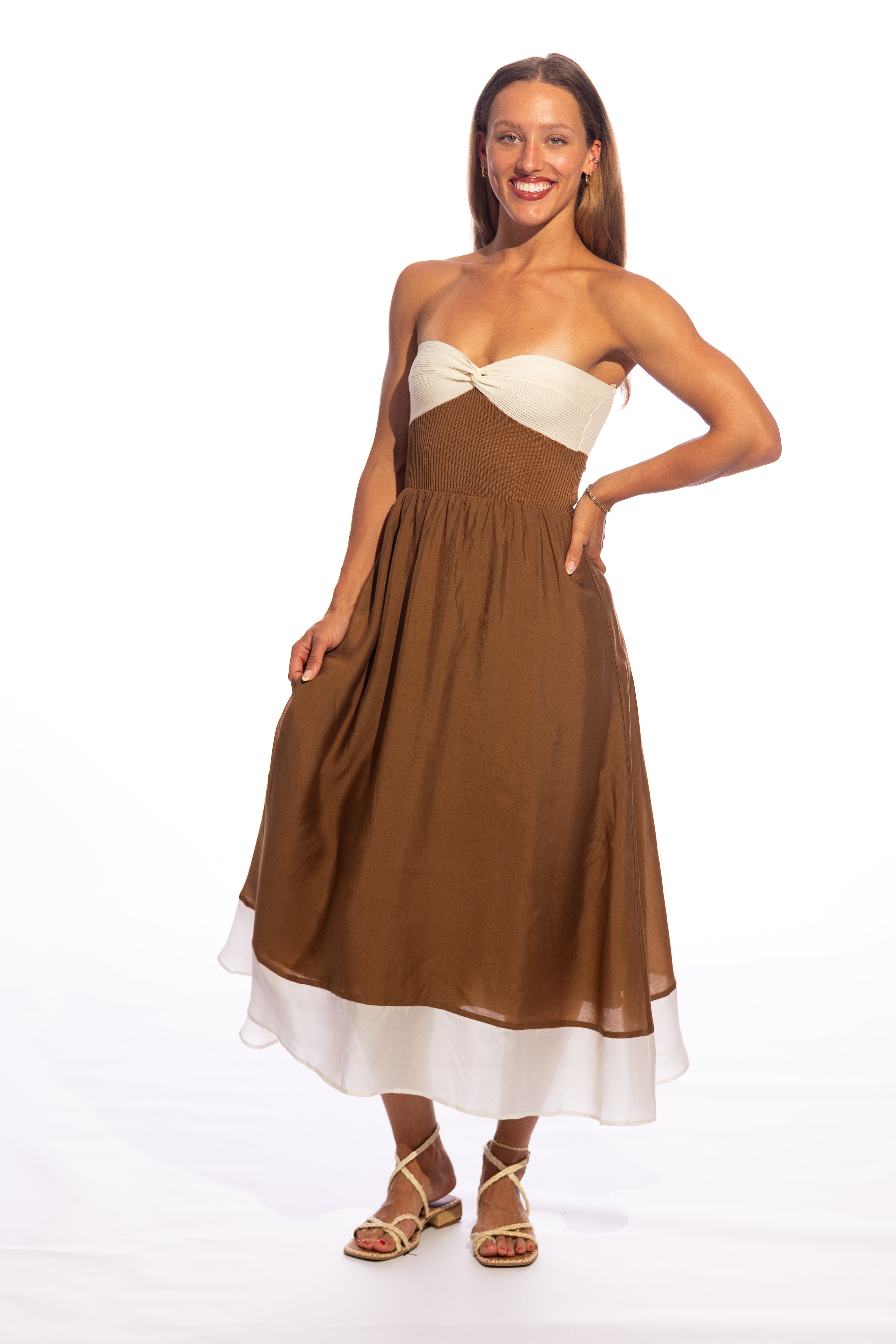 Suki Strapless Front Twist Dress