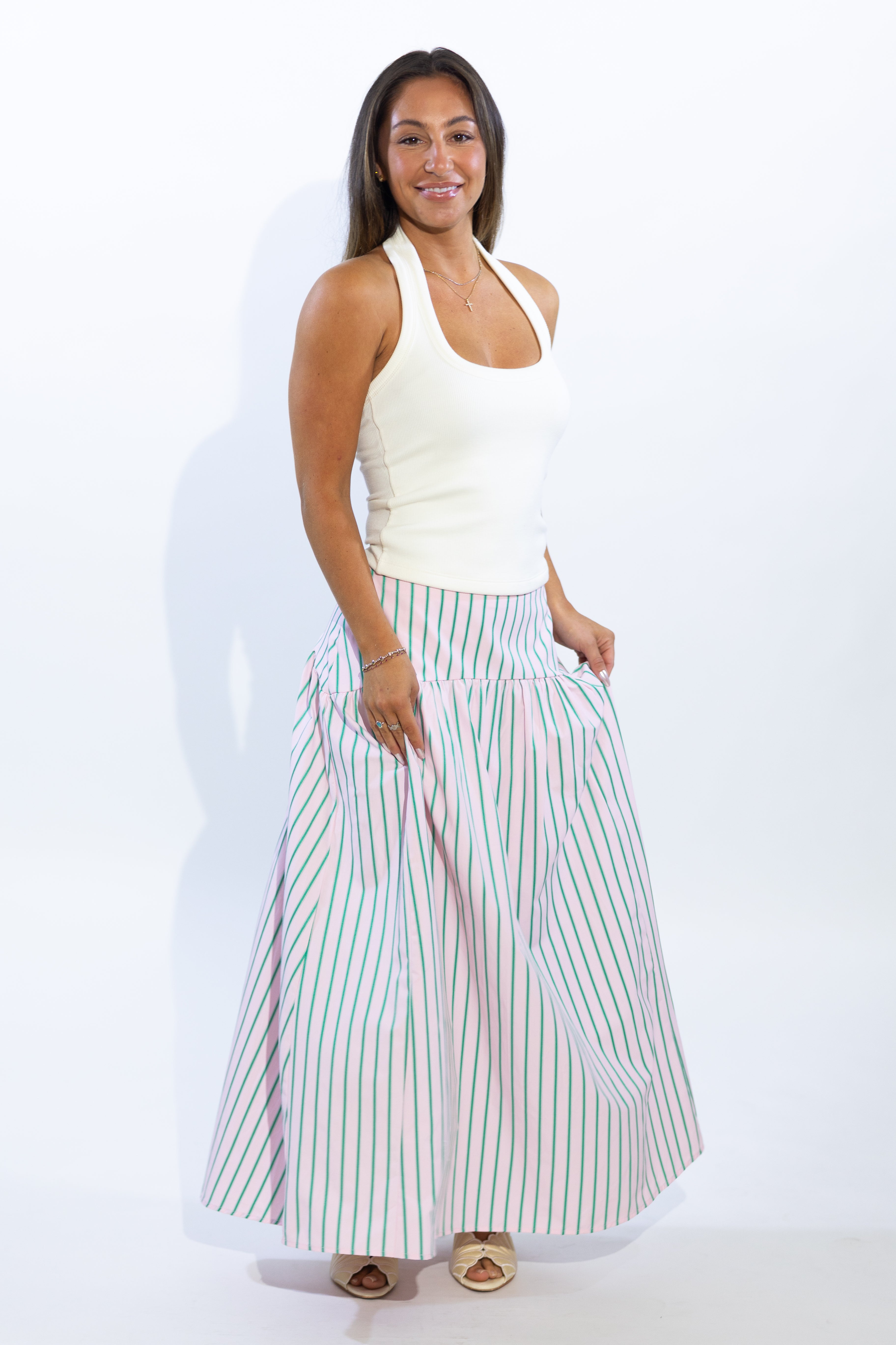 Pre-Order Cassie Curved Maxi Skirt (Ships by 8/20)