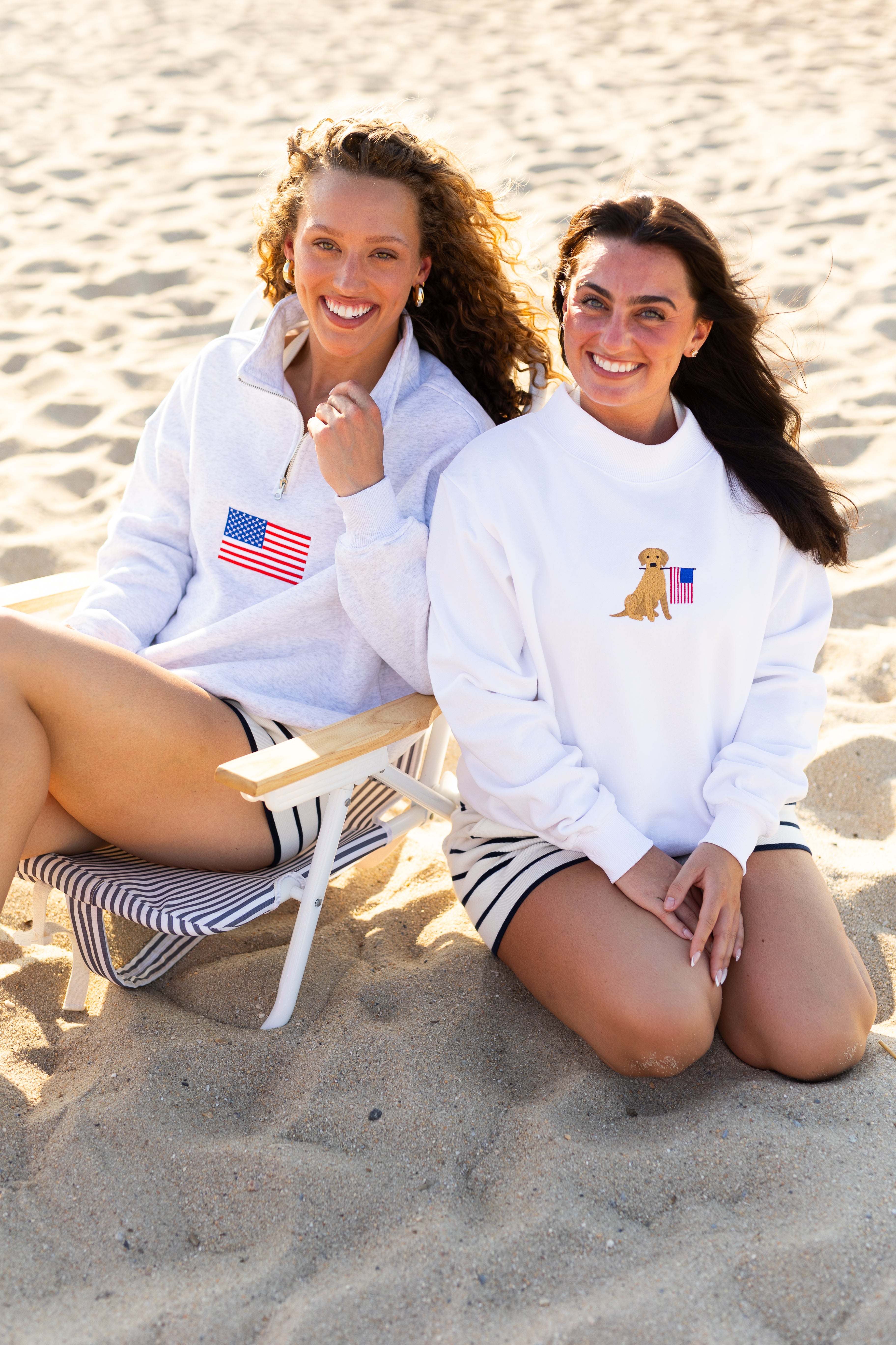 Pre - Order American Flag Dog Mockneck Sweatshirt (SHIPS BY 8/15)