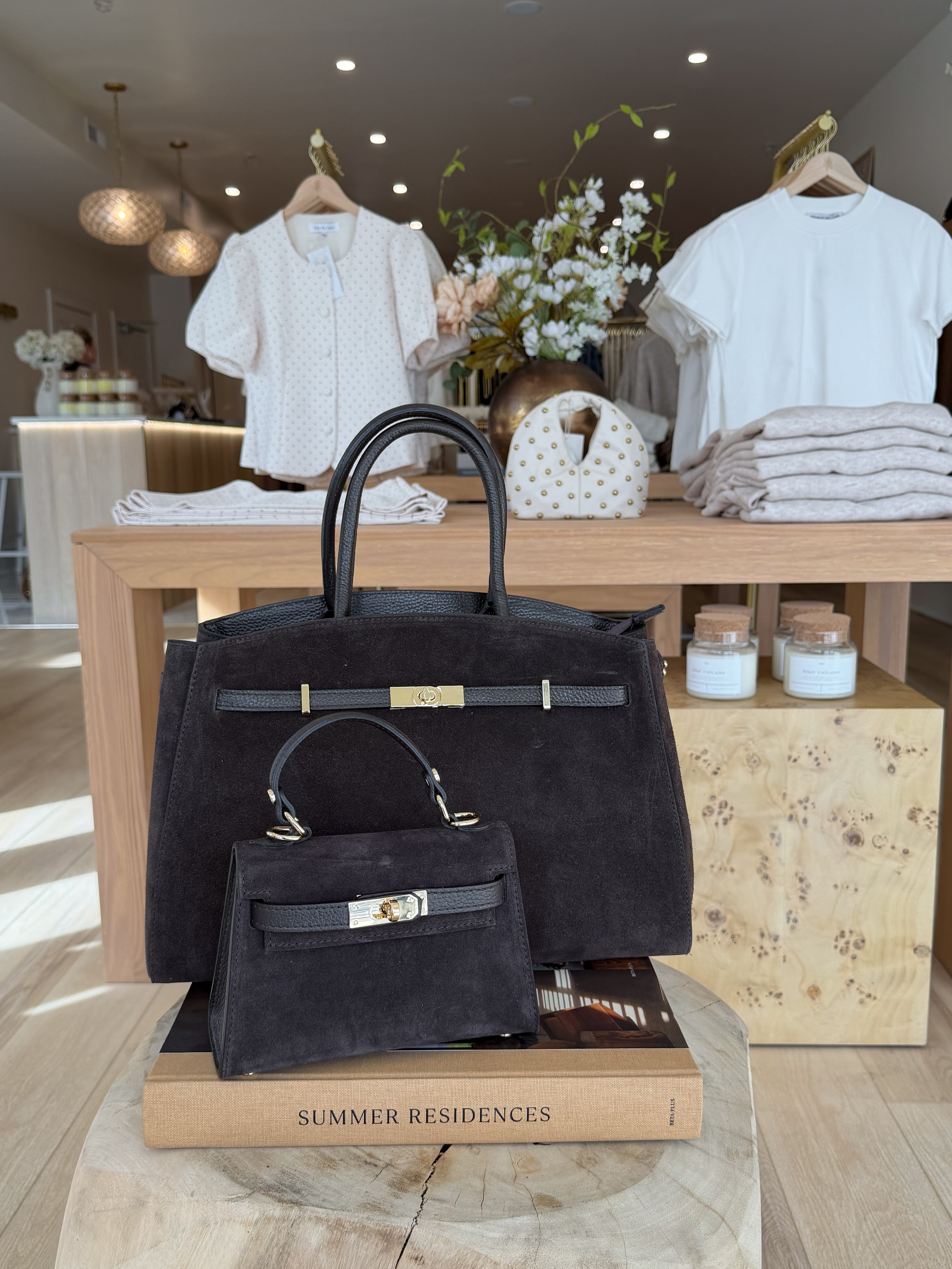 Sara Suede Mini Handbag