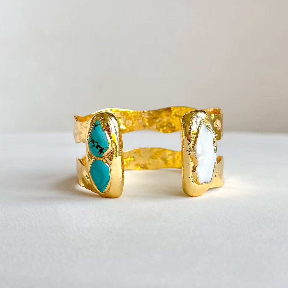 Double Plated Cuff with Stones