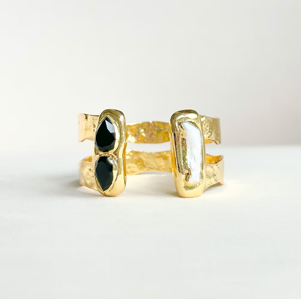 Double Plated Cuff with Stones
