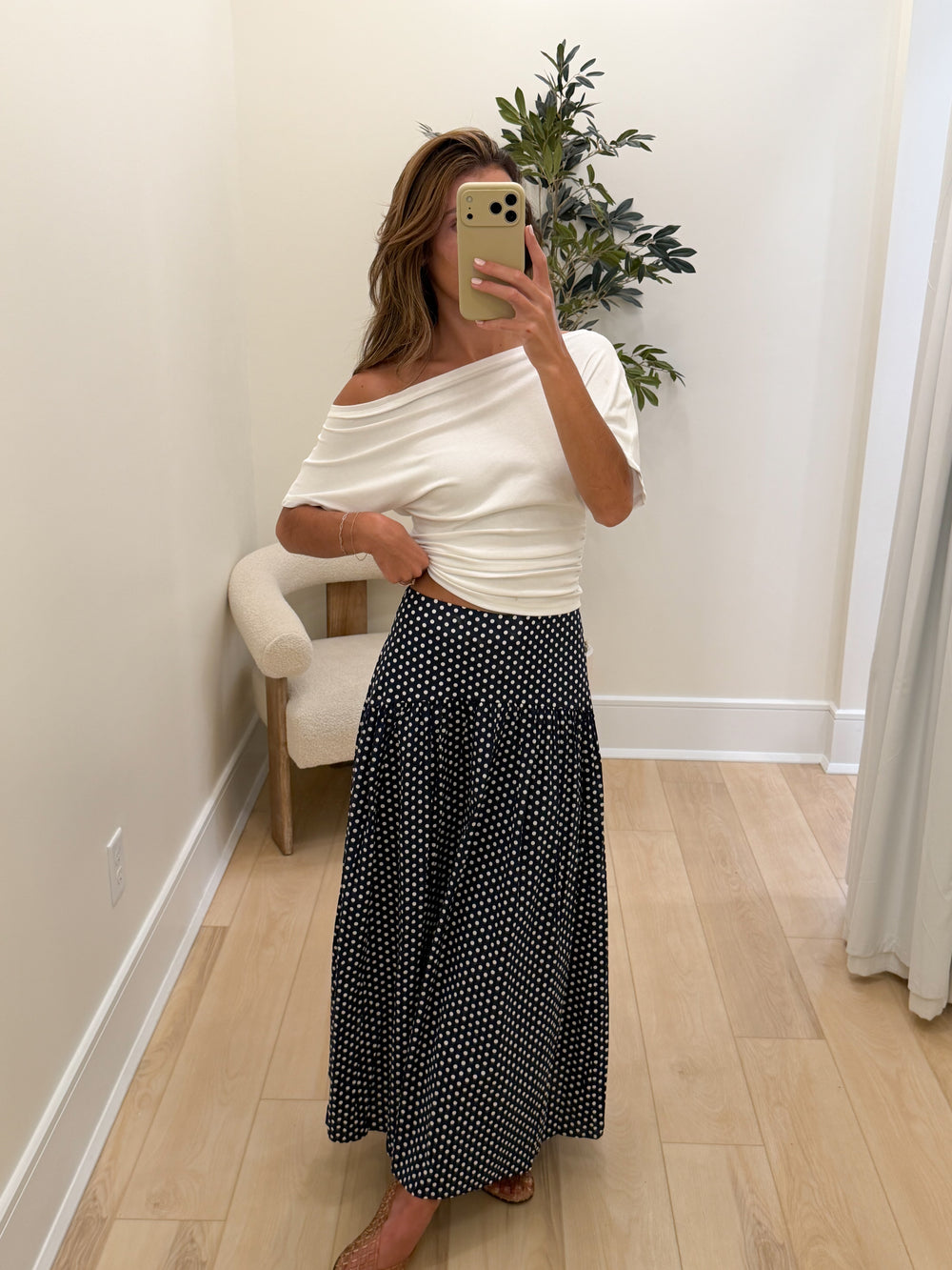 Pre-Order Cassie Curved Maxi Skirt (Ships by 8/20)