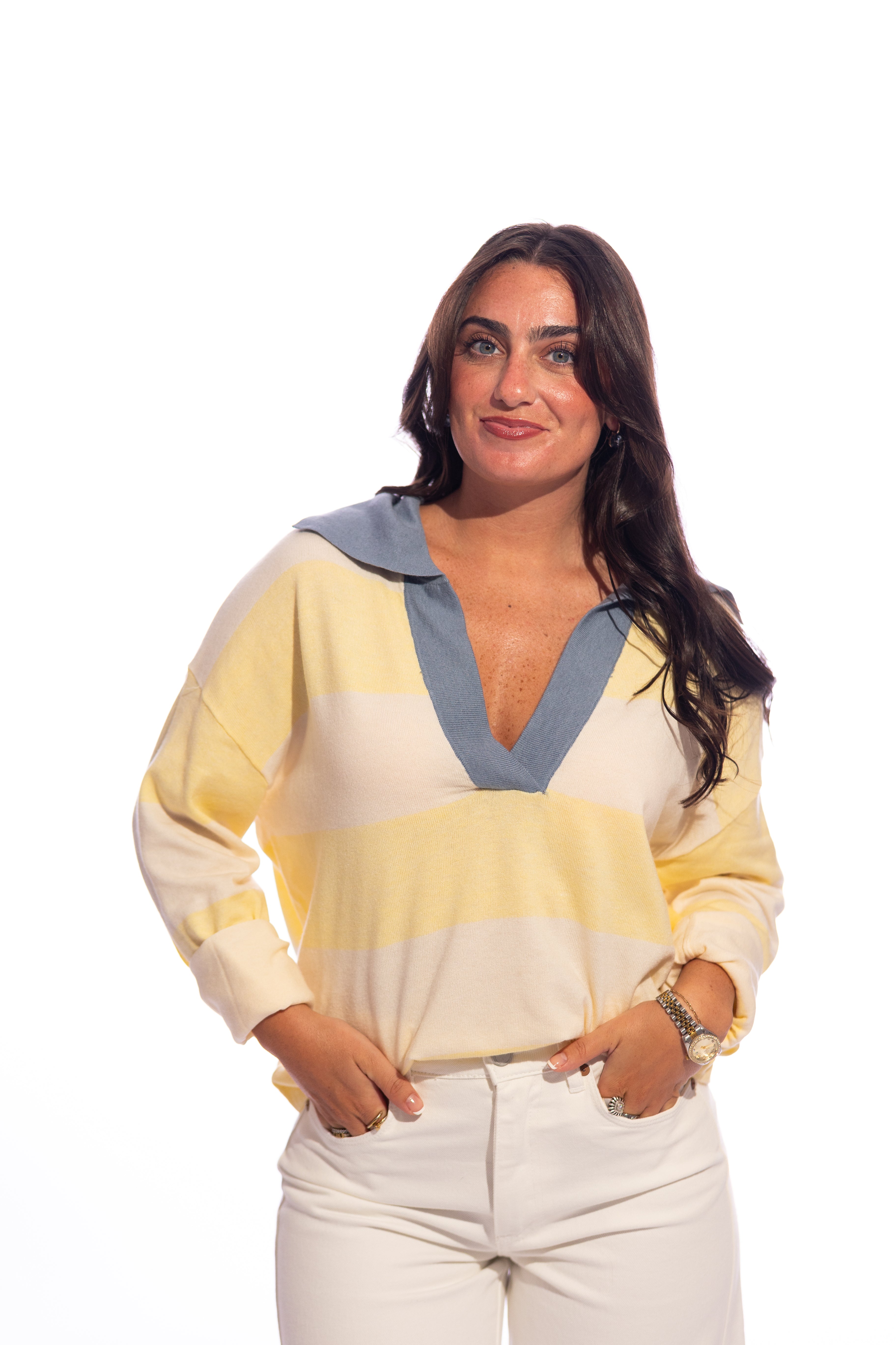 Cyrus Butter Striped Sweater