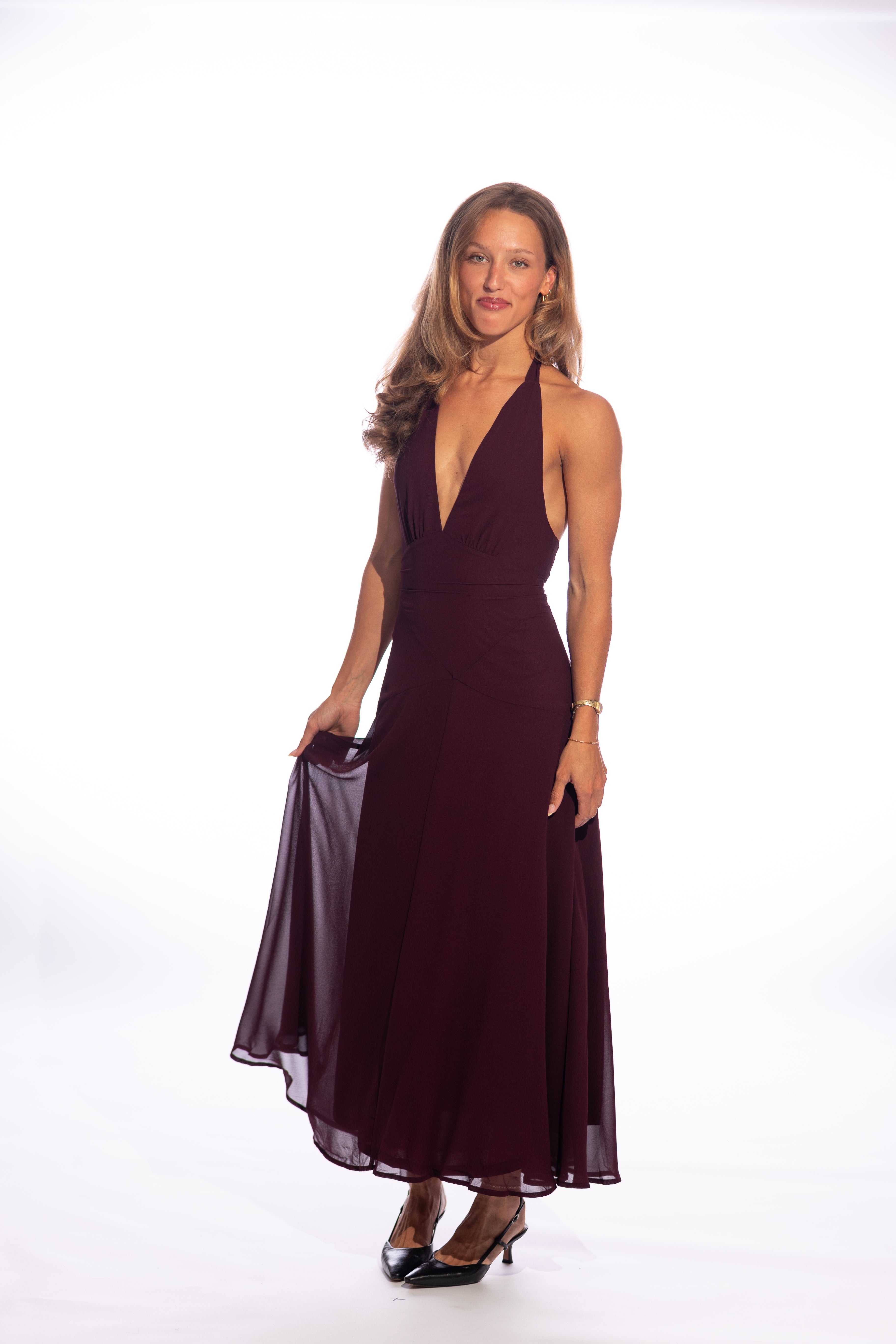 Kimberly Plum Halter Maxi Dress