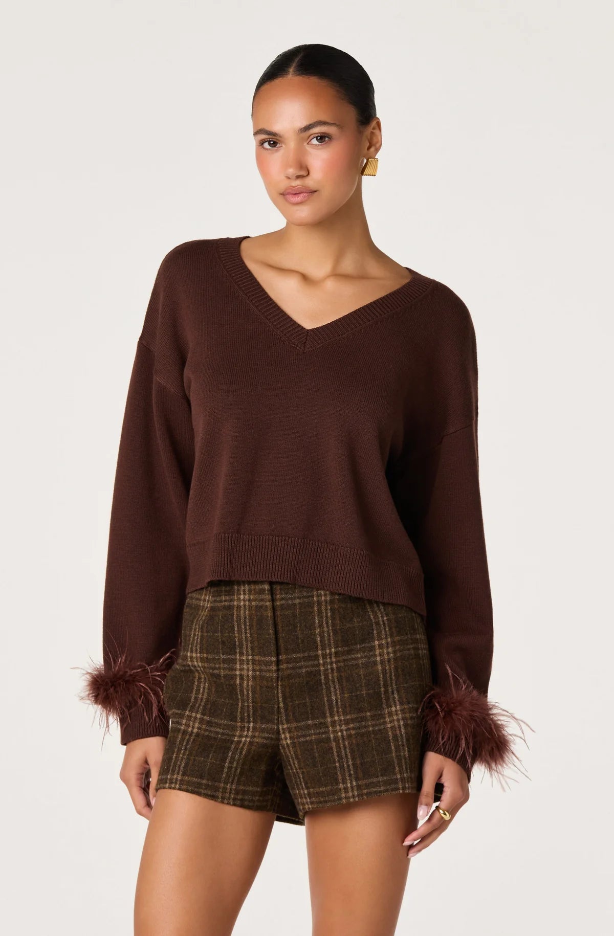 Tianna Feather Cuff Sweater