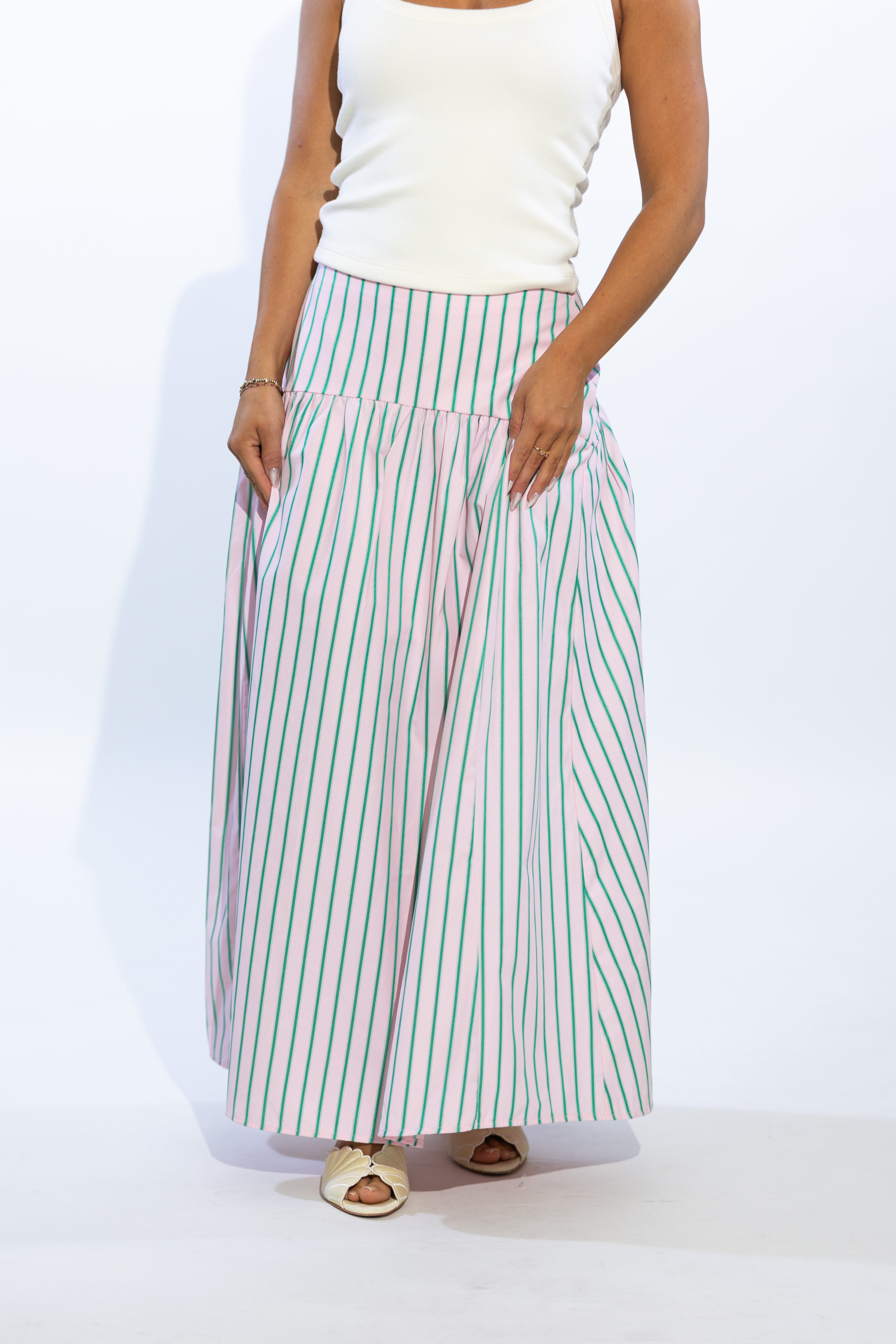 Pre-Order Cassie Curved Maxi Skirt (Ships by 8/20)