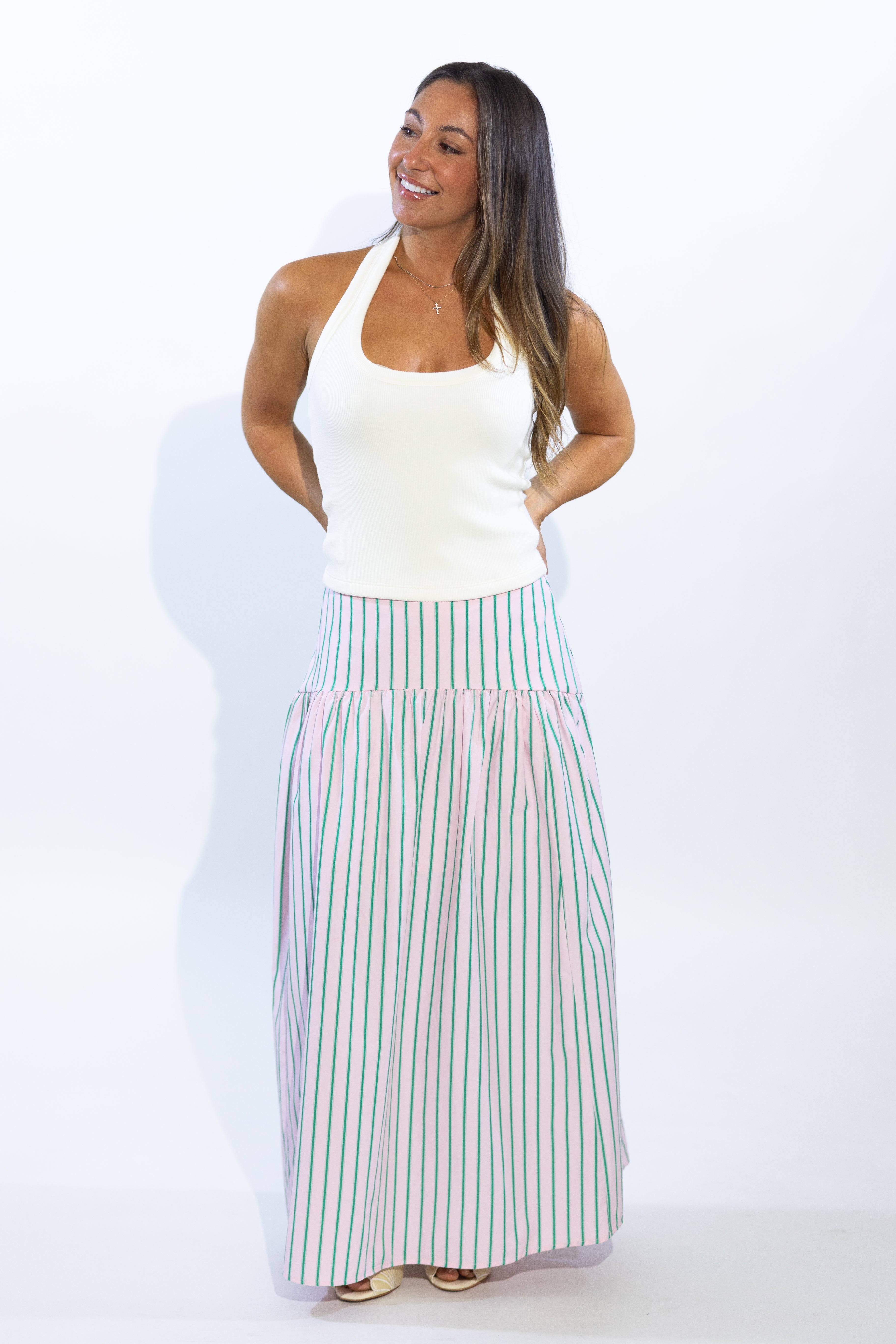 Pre-Order Cassie Curved Maxi Skirt (Ships by 8/20)