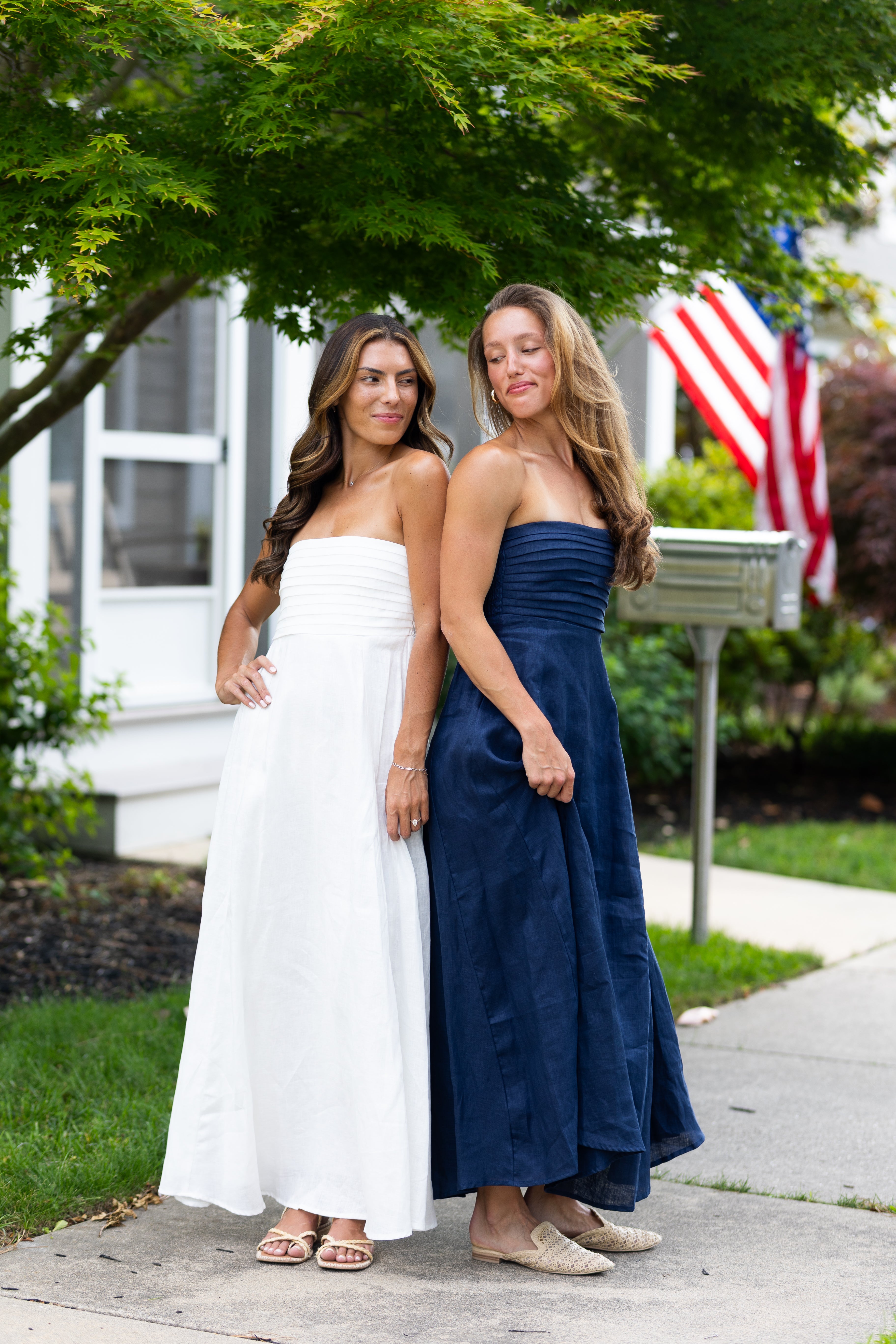 Talia White Linen Maxi Dress