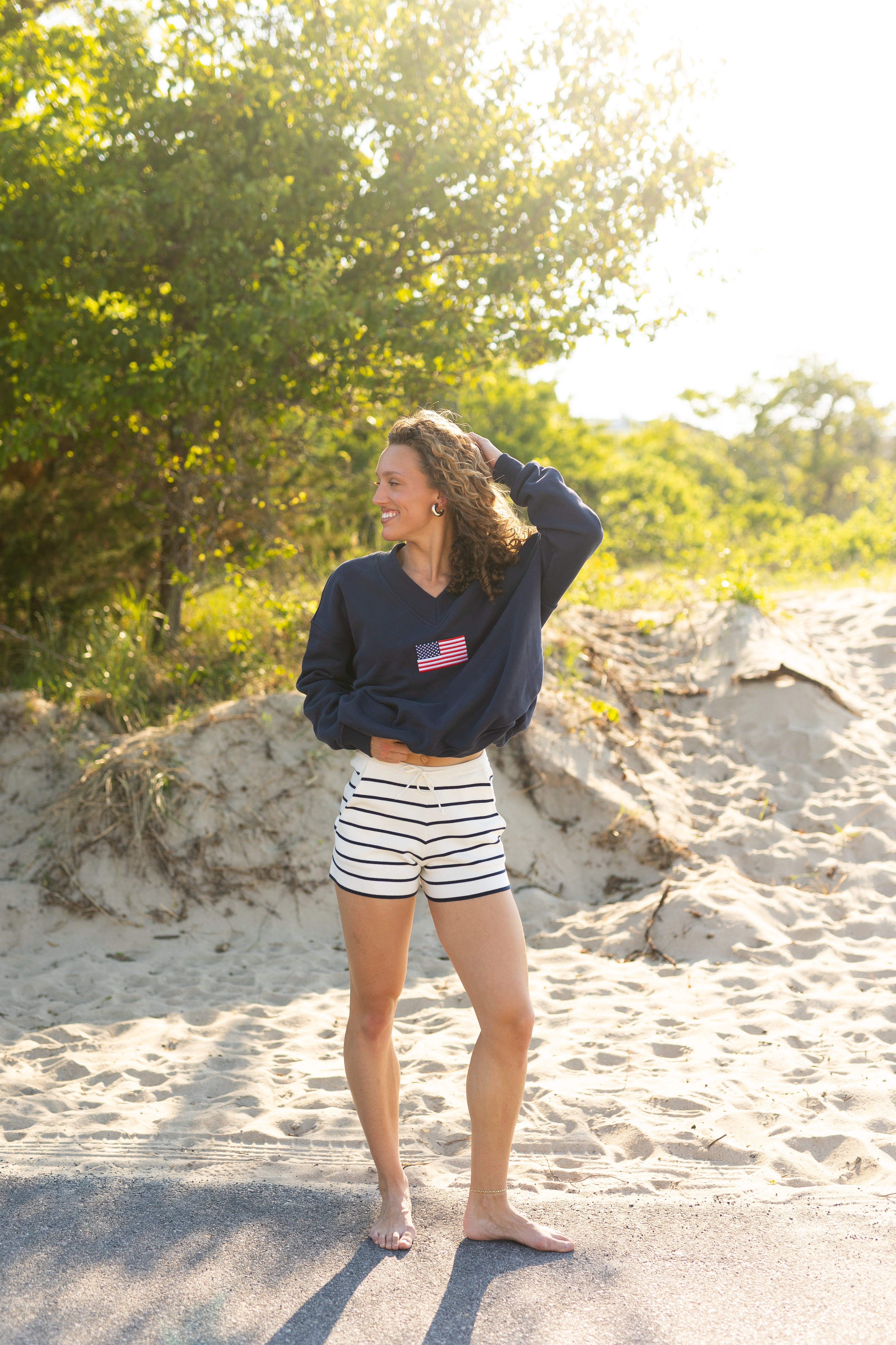 Flag Embroidered Sweatshirt