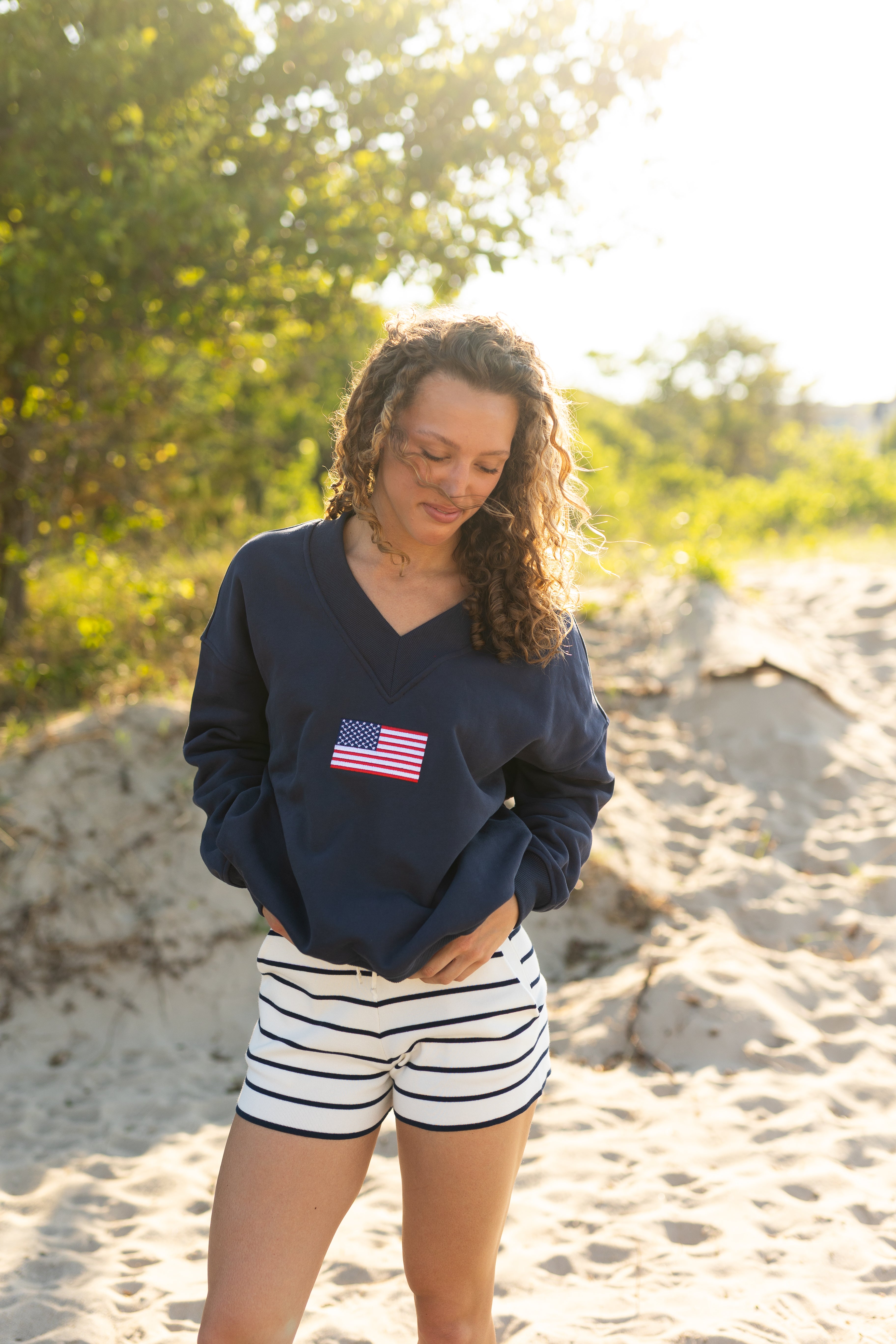 Flag Embroidered Sweatshirt