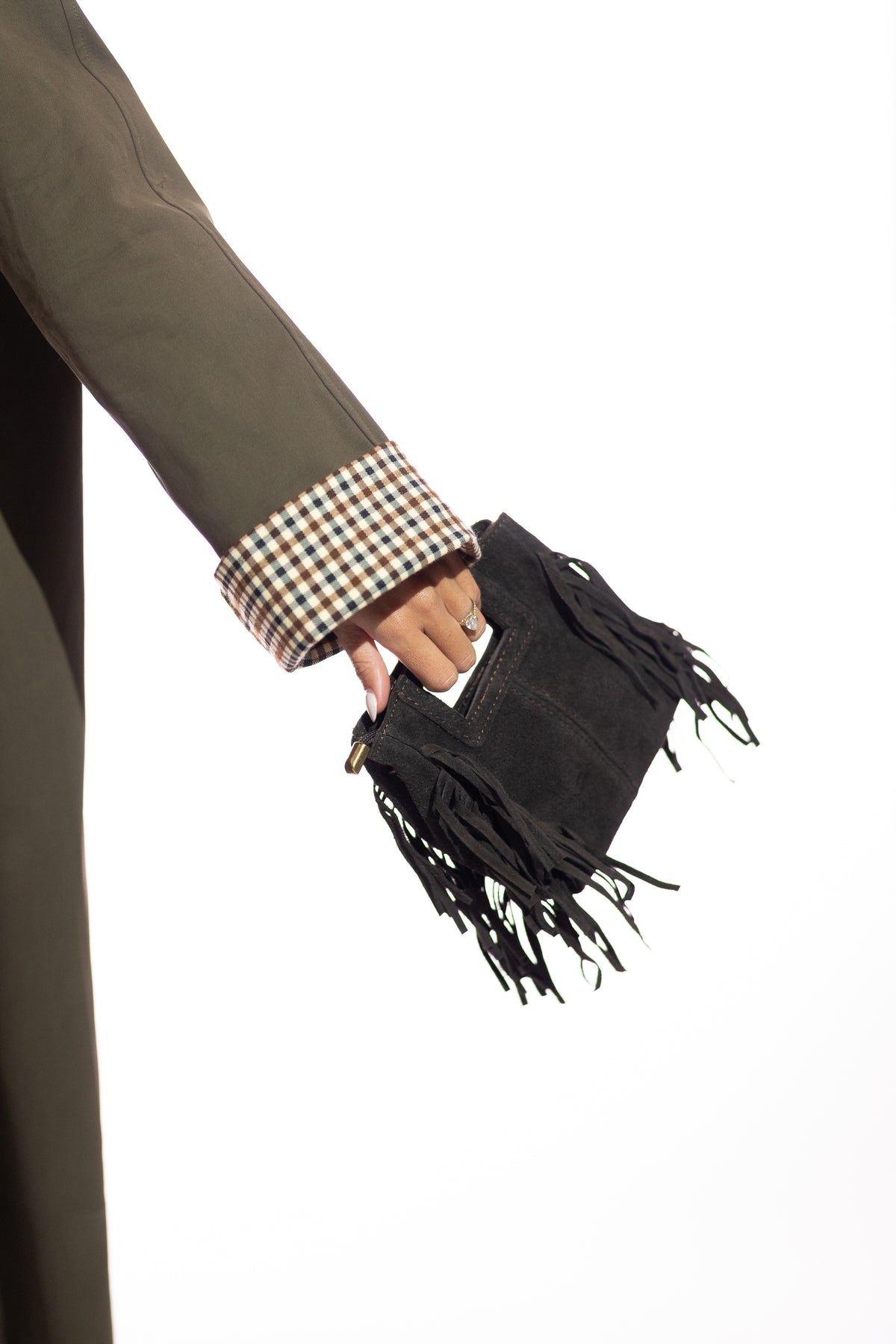 Suede Fringe Micro Bag