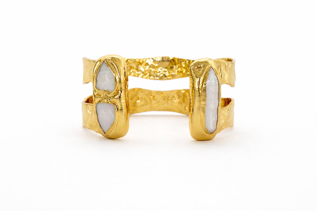 Double Plated Cuff with Stones