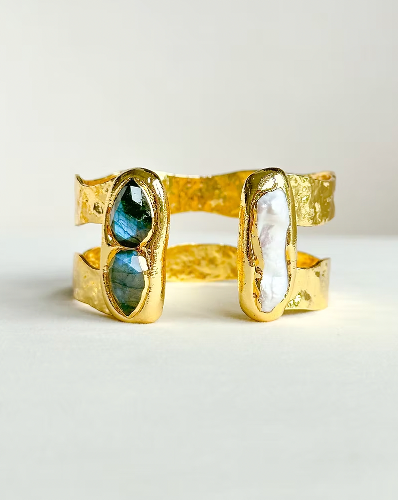 Double Plated Cuff with Stones